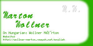 marton wollner business card